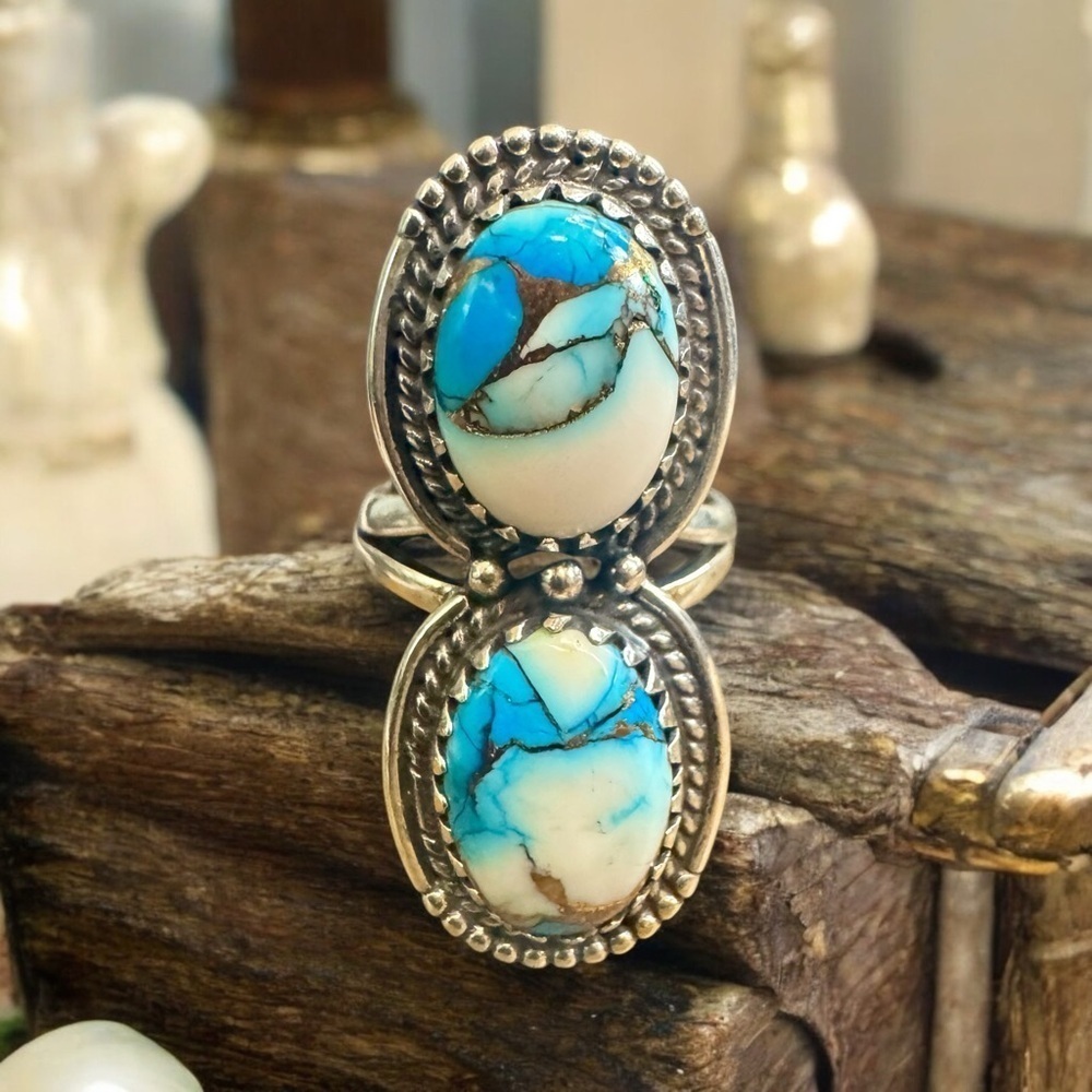 Sterling Silver Blue Dahlia Turquoise Ring (5.75)